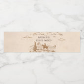 Western Vintage Rodeo Birthday Waterfles Etiket (Enkel label)