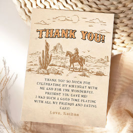 Western Vintage Rodeo Cowboy Bedankkaart