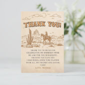 Western Vintage Rodeo Cowboy Bedankkaart (Staand voorkant)