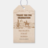 Western Vintage Rodeo Cowboy Gift Tag Cadeaulabel (Voorkant)