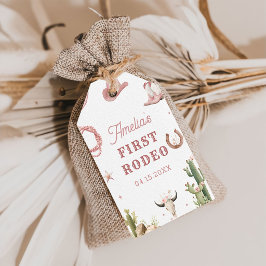 Western Vintage Rodeo Cowgirl Gift Tag Cadeaulabel