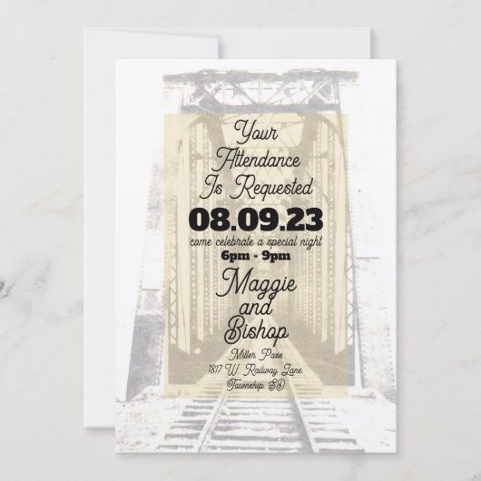 Western Vintage Wij verzoeken uw aanwezigheid Kaart (Voorkant)