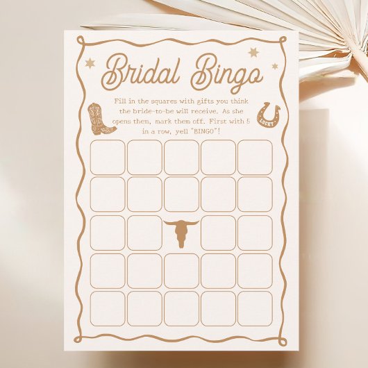 Western Vrijgezellenfeest Bingo Game Kaart