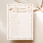 Western Vrijgezellenfeest die het beste bruidsspel Kaart