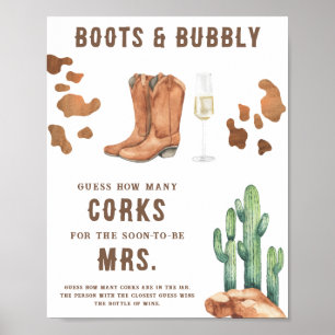 Western Vrijgezellenfeest hoeveel kurken Poster