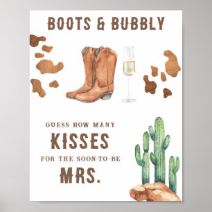 Western Vrijgezellenfeest hoeveel kussen Poster