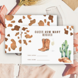 Western Vrijgezellenfeest - Hoeveel kussen spel Informatiekaartje