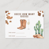 Western Vrijgezellenfeest - Hoeveel kussen spel Informatiekaartje (Voorkant)