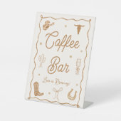Western Vrijgezellenfeest koffiebar Reclamebord Met Voetstuk (Voorkant)
