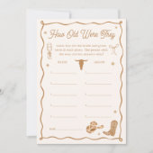 Western Vrijgezellenfeest Leeftijd Gissen Game Kaa Kaart (Voorkant)