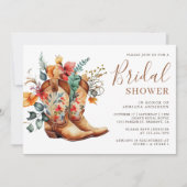 Western Vrijgezellenfeest van Cowgirl Floral Boots Kaart (Voorkant)