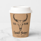 Western Vrijgezellenfeest voor bruiloft - Robuust Papieren Bekers (Achterkant)