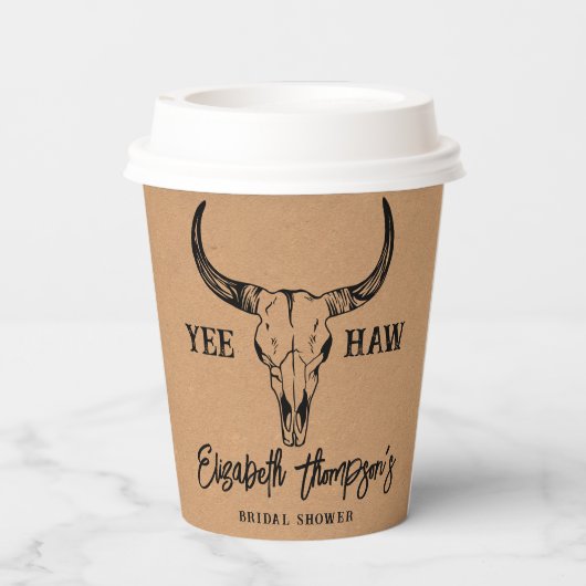 Western Vrijgezellenfeest voor bruiloft - Robuust Papieren Bekers (Achterkant)