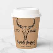 Western Vrijgezellenfeest voor bruiloft - Robuust Papieren Bekers (Voorkant)