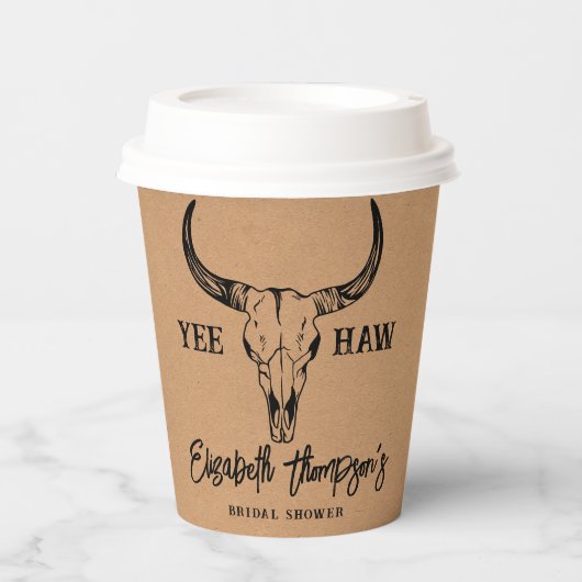 Western Vrijgezellenfeest voor bruiloft - Robuust Papieren Bekers (Voorkant)