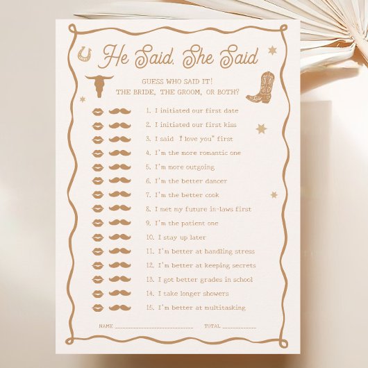 Western Vrijgezellenfeest zei hij dat ze game Kaar Kaart