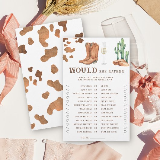 Western Vrijgezellenfeest Zou ze liever spel