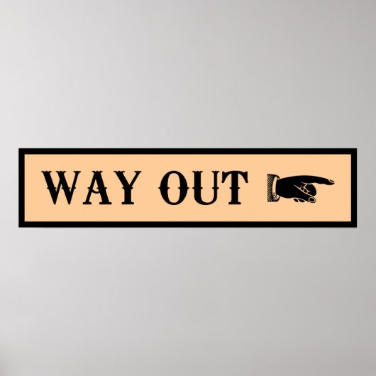 Western ~ WAY OUT-teken Poster (Voorkant)