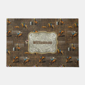Western welkom Rodeo evenementen op bruin personal Deurmat (Voorkant)