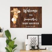 Western Welkome Kleine Cowboy Baby shower Poster (Thuiskantoor)