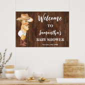 Western Welkome Kleine Cowboy Baby shower Poster (Keuken)