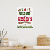 Western Welkomstteken Cowboy Rodeo Poster (Keuken)
