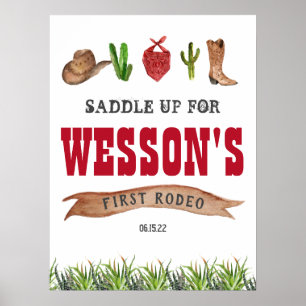 Western Welkomstteken Cowboy Rodeo Poster
