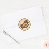 Western Wiel met pet en laarzen sticker (Envelop)