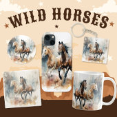 Western wild paard ronde sticker