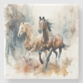 Western wild paard stenen onderzetter (Voorkant)