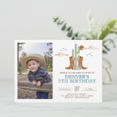 Western Wild West Country Cowboy Rodeo Birthday Kaart (Staand voorkant)