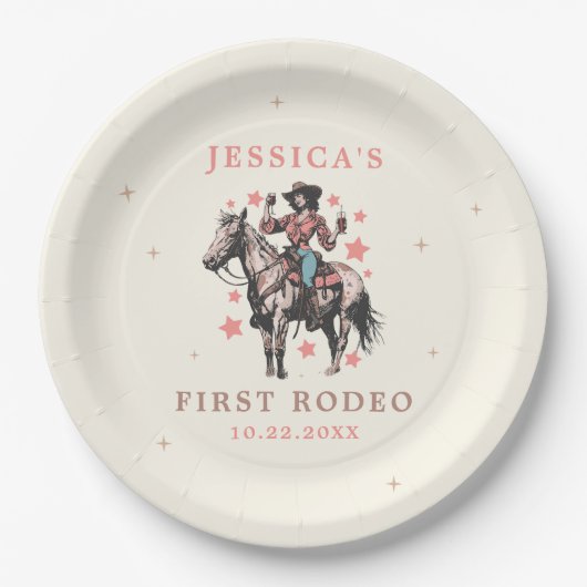 Western Wild West Country Cowgirl Birthday Papieren Bordje (Voorkant)