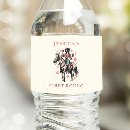 Western Wild West Country Cowgirl Birthday Waterfles Etiket