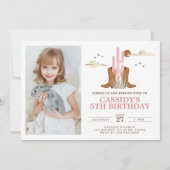 Western Wild West Country Cowgirl Rodeo Birthday Kaart (Voorkant)