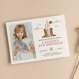 Western Wild West Country Cowgirl Rodeo Birthday Kaart