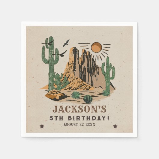 Western Wild West Cowboy Verjaardagsservet Servet (Voorkant)