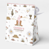 Western Wild West Cowgirl Birthday Party Bedankdoosjes (Achterkant)