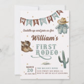 Western Wild West Eerste Rodeo Cowboy Verjaardag Kaart (Voorkant)