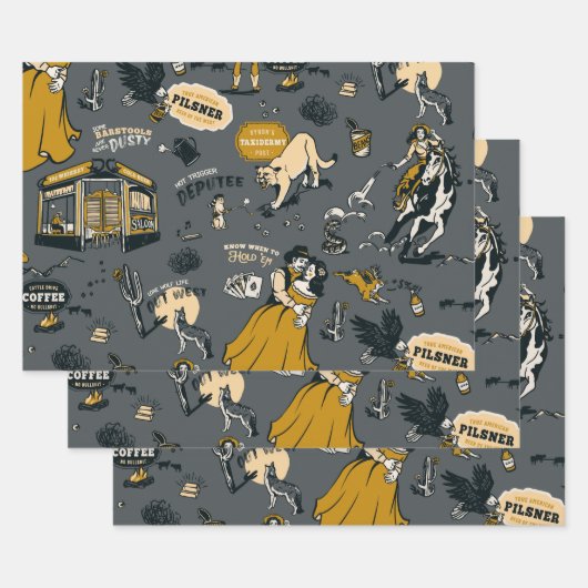  Western Wild West Yellowstone Cowboy Gift Inpakpapier Vel (Set)