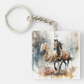 Western Wilde Paard Acryl Sleutelhanger (voorkant)