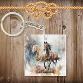 Western Wilde Paard Acryl Sleutelhanger