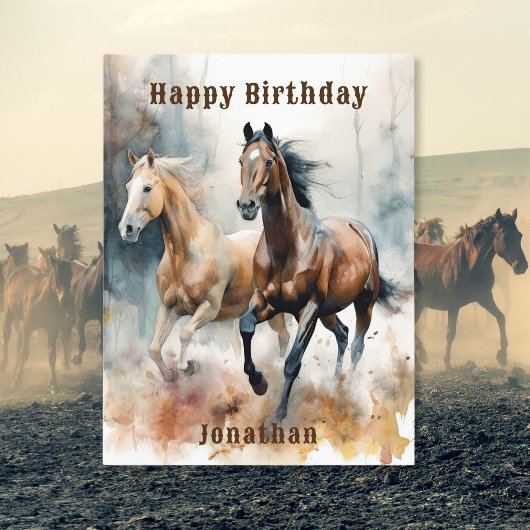 Western Wilde Paard Briefkaart