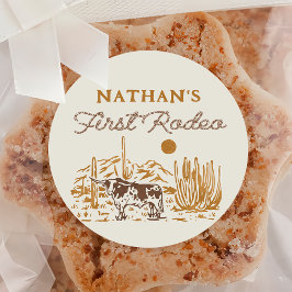 Western Wilde Westen Eerste Rodeo 1e Verjaardag St Ronde Sticker