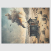 Western Wilde Westen Kleine Houten Huis in Prairie Tissuepapier (Voorkant)