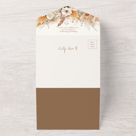 Western Wildflower Vrijgezellenfeest Recept All In One Uitnodiging (Buitenkant)