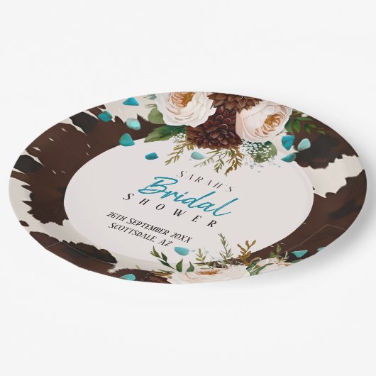 Western Wildflowers Rustic Boho Papieren Bordje (Gekanteld)