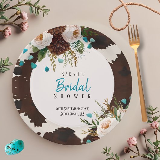 Western Wildflowers Rustic Boho Papieren Bordje