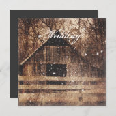 western winterbarnsteenbruiloft in het rustige lan kaart (Voorkant / Achterkant)