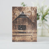 western winterbarnsteenbruiloft in het rustige lan kaart (Staand voorkant)