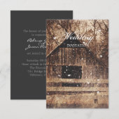 western winterbarnsteenbruiloft in het rustige lan kaart (Voorkant / Achterkant)